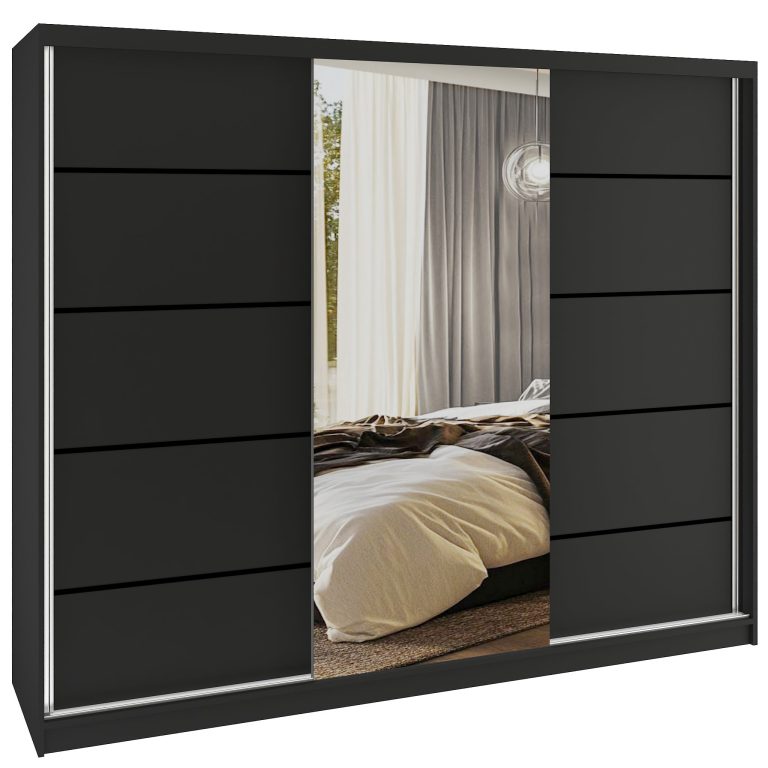 Szafa przesuwna SERENITY 232 cm czarna mat Producent MBP SERENITY SZP8/0/B/B/0/HIAL