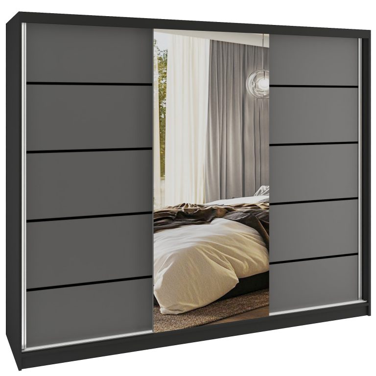 Szafa przesuwna SERENITY 232 cm szara mat Producent MBP SERENITY SZP8/0/B/SR/0/HIAL