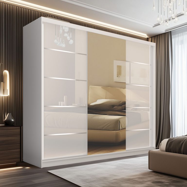 Szafa przesuwna SERENITY 232 cm biała połysk Producent MGB SERENITY SZP8/0/W/W/0/HIAL