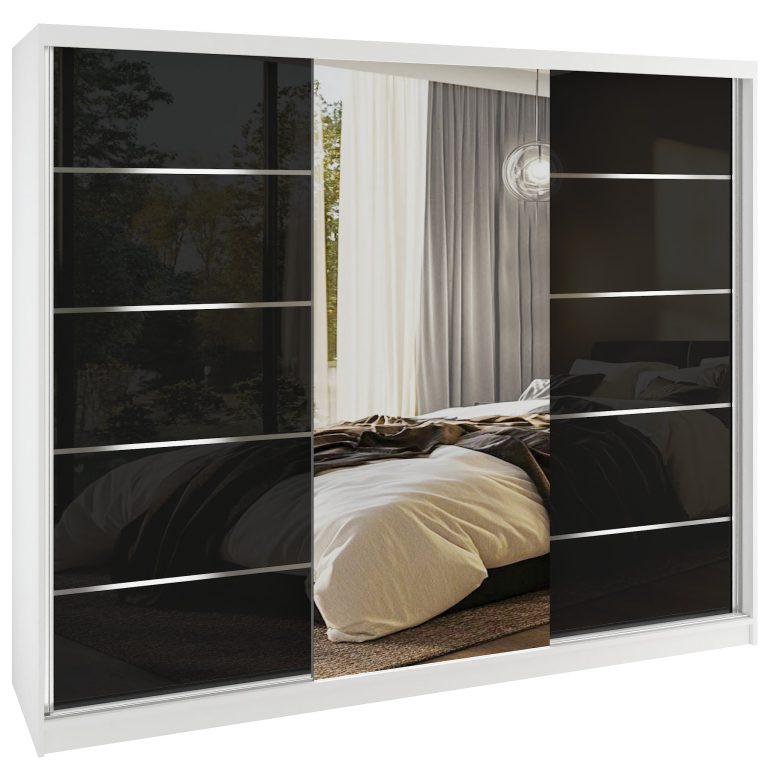 Szafa przesuwna SERENITY 200 cm czarna połysk Producent MTG SERENITY SZP5/0/W/B/0/HIAL