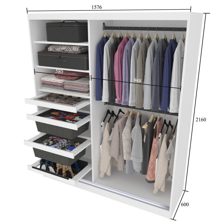 Szafa przesuwna SERENITY 158 cm szara mat Producent MBP SERENITY SZP7/0/W/SR/0/HIAL
