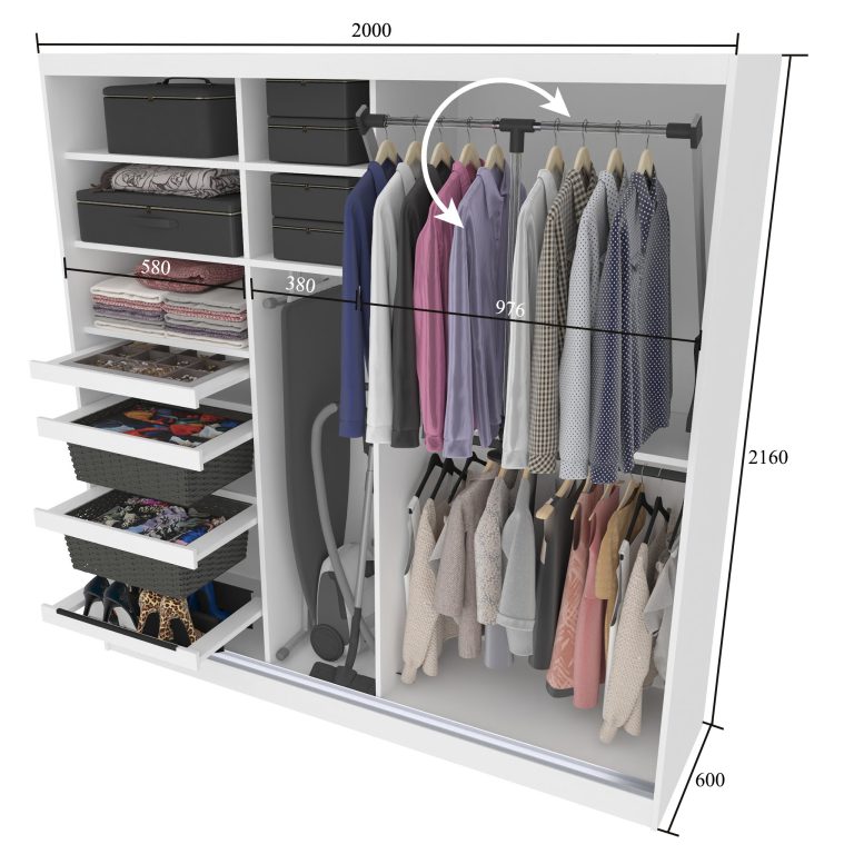 Szafa przesuwna SERENITY 200 cm biała mat Producent ME SERENITY SZP5/0/W/W/0/HIAL