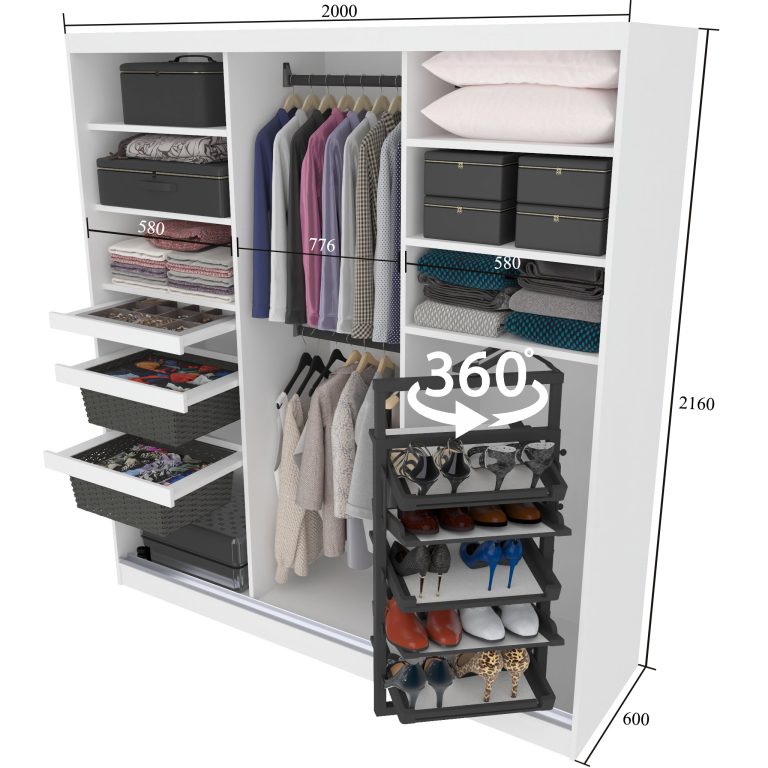 Szafa przesuwna SERENITY 200 cm biała połysk Producent MTG SERENITY SZP5/0/B/W/0/HIAL