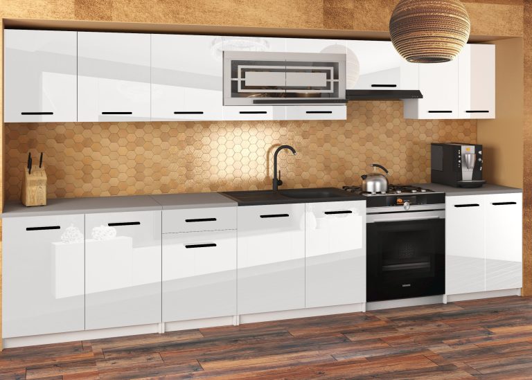 Meble kuchenne JULIA 320 cm białe połysk bez blatu Producent