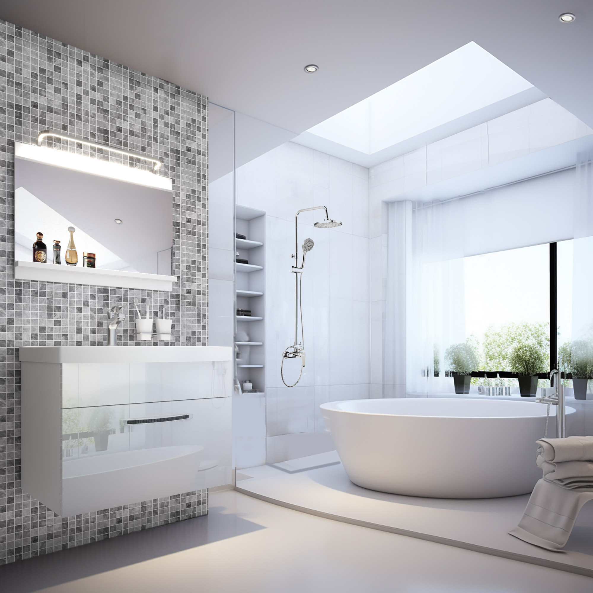 meble belini Mirror LED Nexus System 9 Mirror LED System jasna łazienka