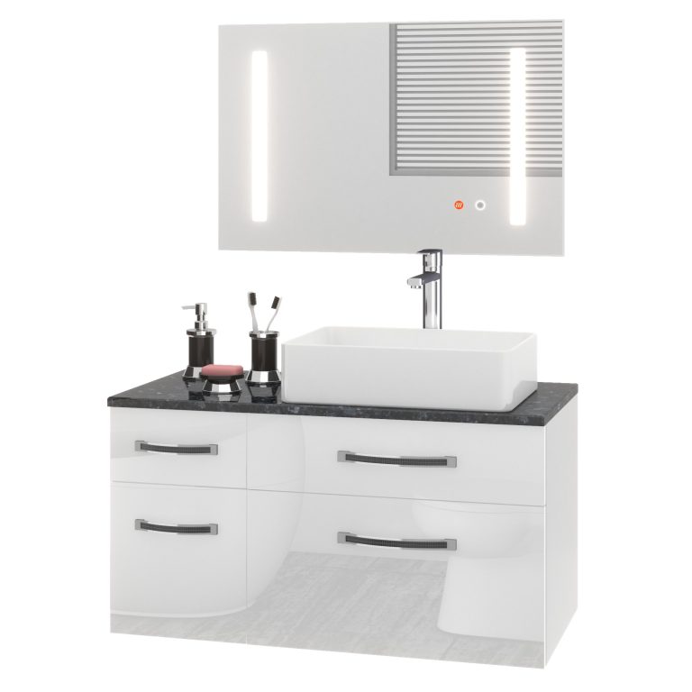 Zestaw mebli łazienkowych Euphoria EUP P 90L/0/W/W/0/BK/MB