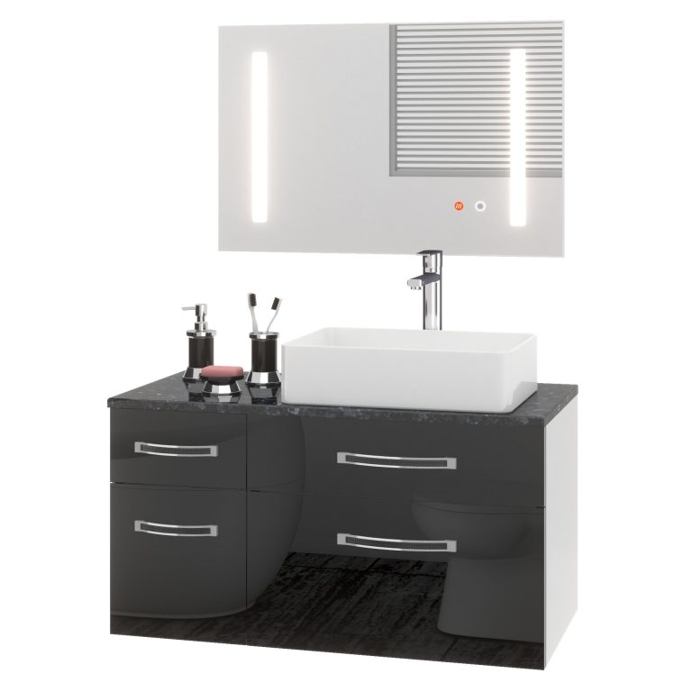 Zestaw mebli łazienkowych Euphoria EUP P 90L/0/W/B/0/BK/MB