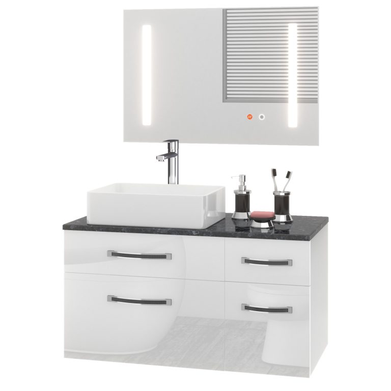Zestaw mebli łazienkowych Euphoria EUP P 90P/0/W/W/0/BK/MB