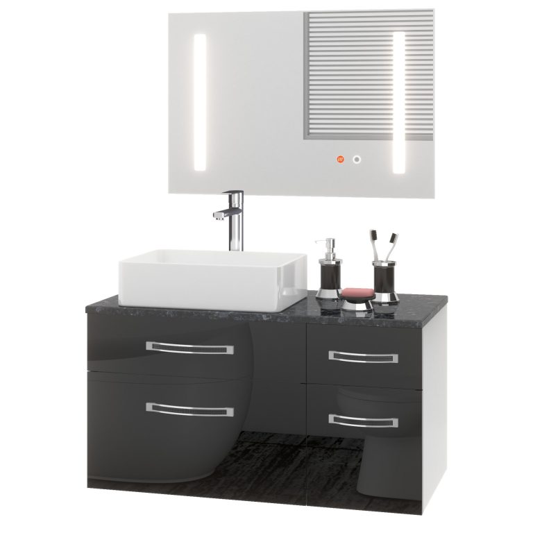 Zestaw mebli łazienkowych Euphoria EUP P 90P/0/W/B/0/BK/MB