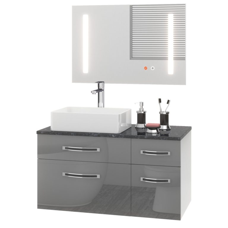 Zestaw mebli łazienkowych Euphoria EUP P 90P/0/W/S/0/BK/MB
