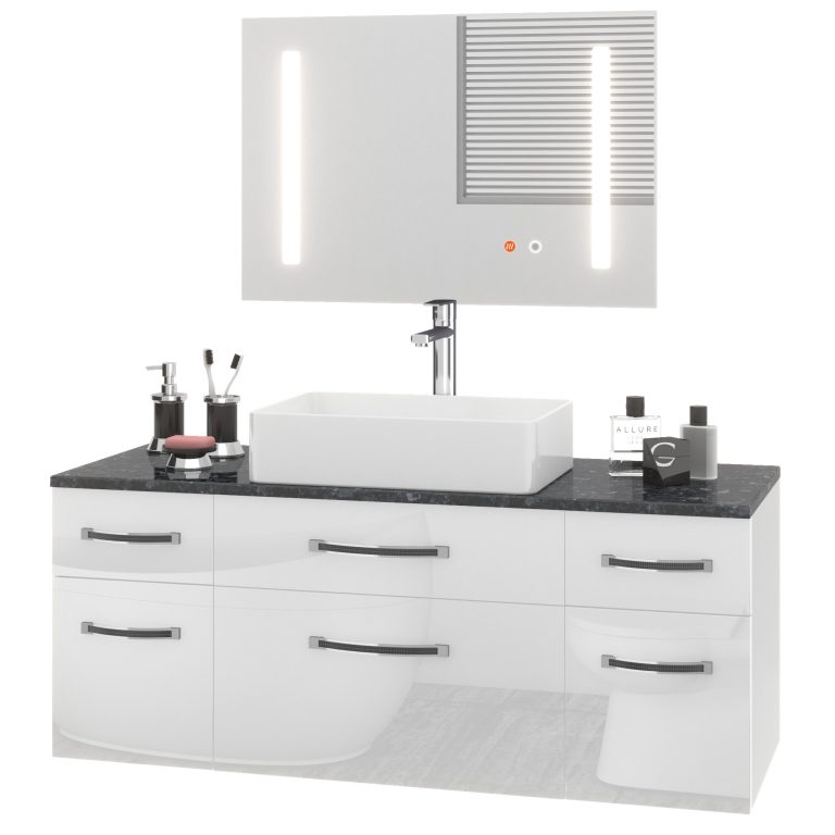 Zestaw mebli łazienkowych Euphoria EUP P 120/0/W/W/0/BK/MB