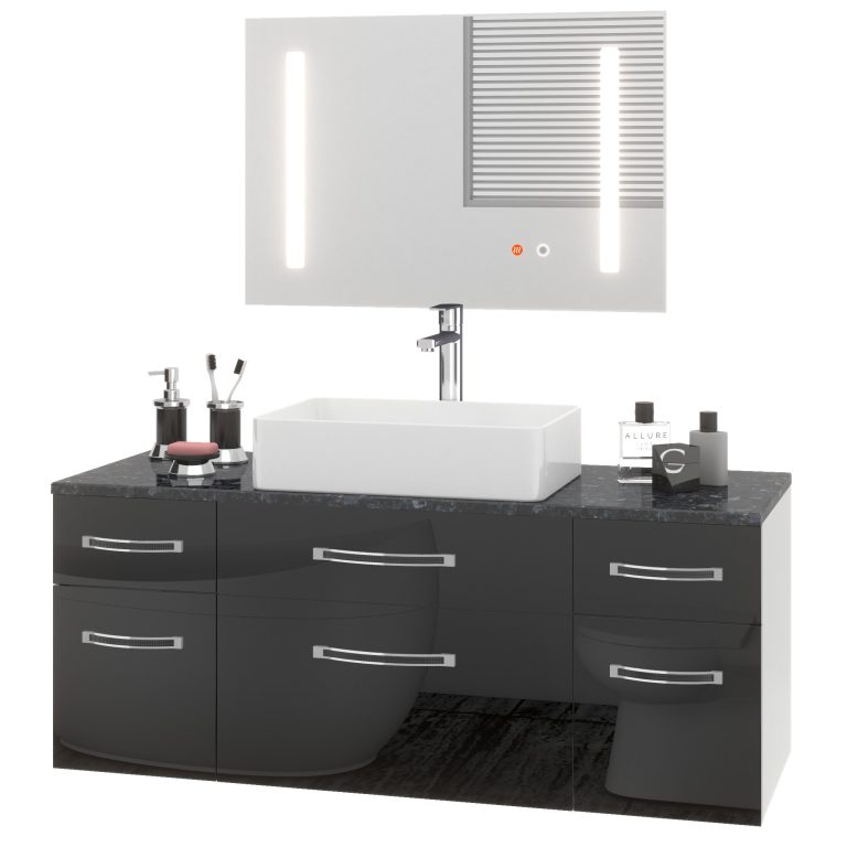 Zestaw mebli łazienkowych Euphoria EUP P 120/0/W/B/0/BK/MB
