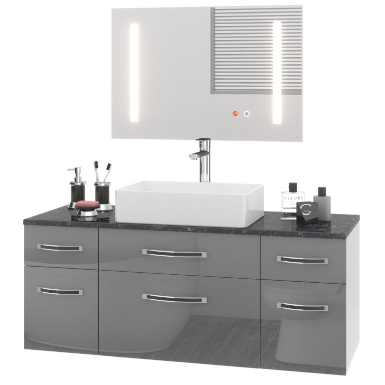Zestaw mebli łazienkowych Euphoria EUP P 120/0/W/S/0/BK/MB