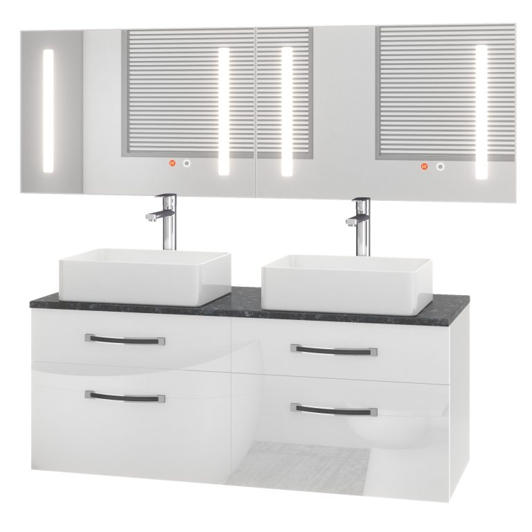 Zestaw mebli łazienkowych Euphoria EUP P 120D/0/W/W/0/BK/MB