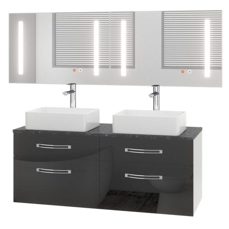 Zestaw mebli łazienkowych Euphoria EUP P 120D/0/W/B/0/BK/MB