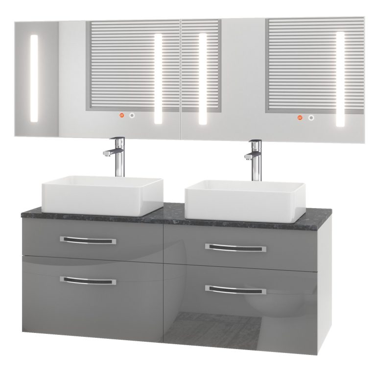 Zestaw mebli łazienkowych Euphoria EUP P 120D/0/W/S/0/BK/MB