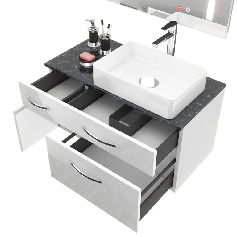 Zestaw mebli łazienkowych Euphoria EUP P 90L/0/W/S/0/BK/MB