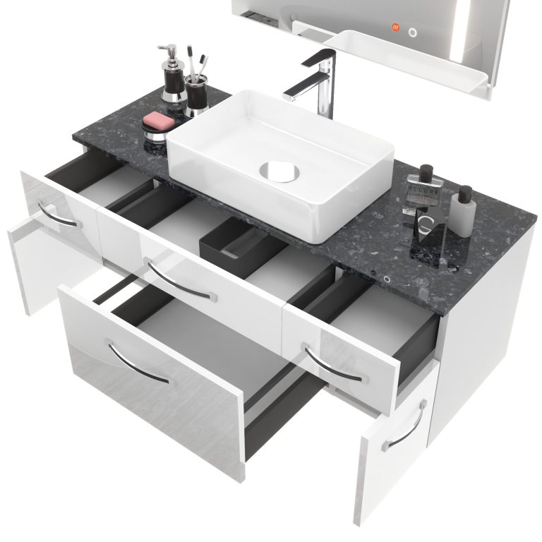 Zestaw mebli łazienkowych Euphoria EUP P 120/0/W/S/0/BK/MB
