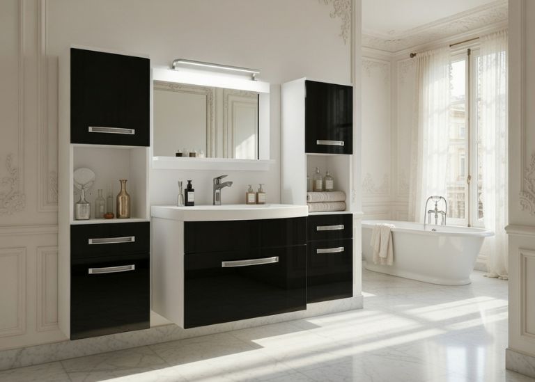 Zestaw mebli łazienkowych Glamour 101 GLA P 6/0/W/B/0/MB/PP