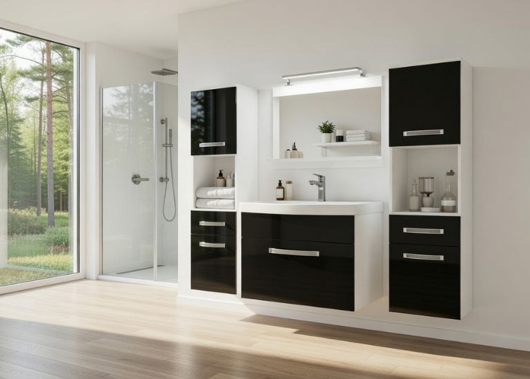 Zestaw mebli łazienkowych Glamour 101 GLA P 6/0/W/B/0/MB/PP