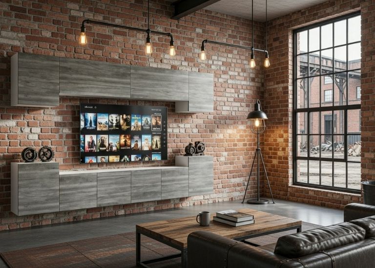 Meblościanka 300 cm TV/RTV szary antracyt grafitowy Producent IMP 4/5/W/GW1/0/0