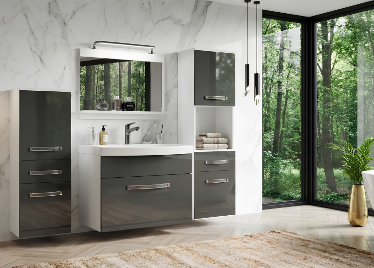 Zestaw mebli łazienkowych Glamour 83 GLA P 5/0/W/S/0/MB/PP