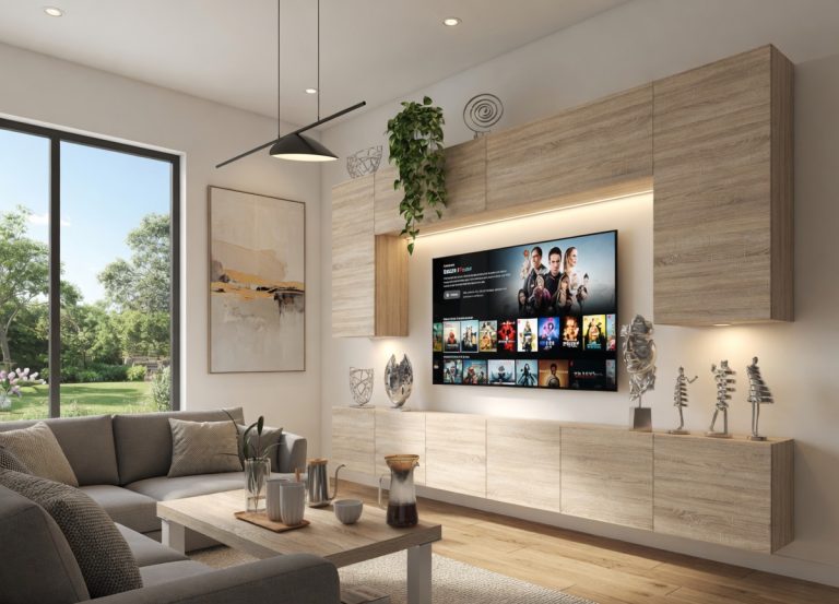 Meblościanka 300 cm TV/RTV dębowa dąb sonoma Producent IMP PRIMO 2/5/W/DS/0/0