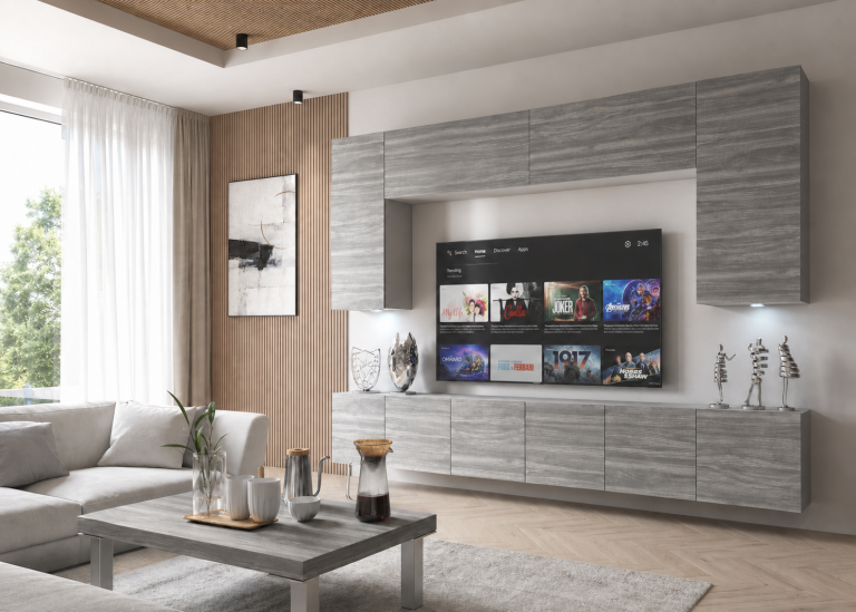 Meblościanka 300 cm TV/RTV szary antracyt grafitowy Producent IMP PRIMO 2/5/W/GW1/0/0