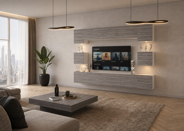 Meblościanka 300 cm TV/RTV szary antracyt grafitowy Producent IMP PRIMO 3/5/W/GW1/0/0