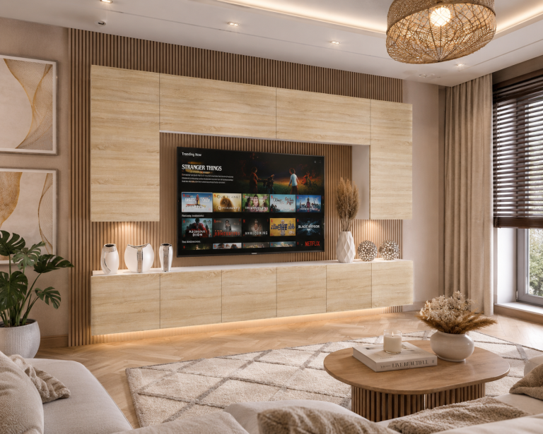 Meblościanka 300 cm TV/RTV dębowa dąb wotan dąb sonoma Producent IMP 2/5/W/DS/0/0
