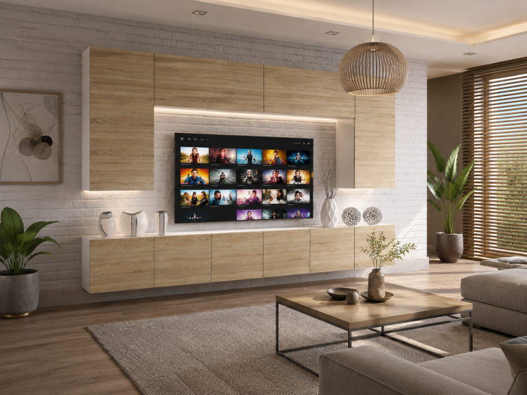 Meblościanka 300 cm TV/RTV dębowa dąb wotan dąb sonoma Producent IMP 2/5/W/DS/0/0