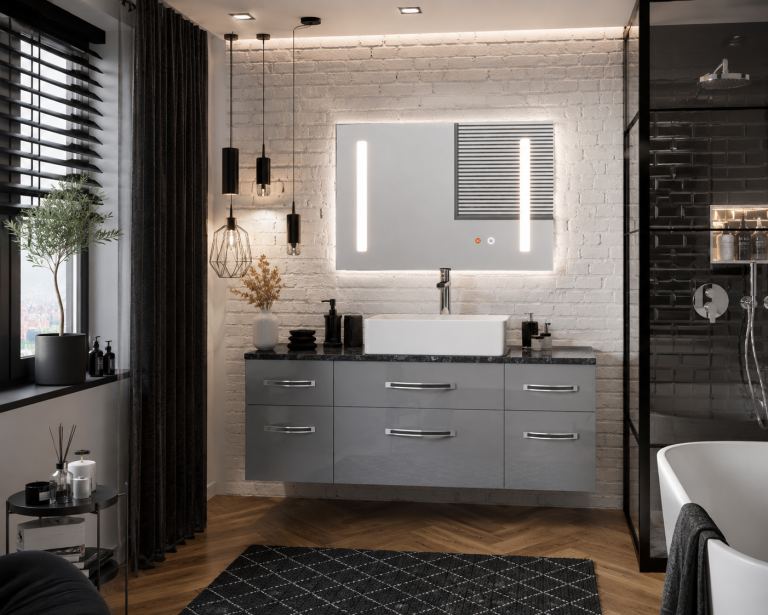 Zestaw mebli łazienkowych Euphoria EUP P 120/0/W/S/0/BK/MB