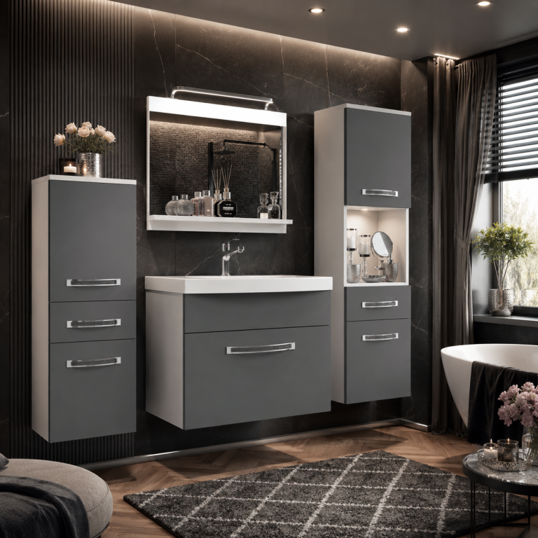 Zestaw mebli łazienkowych Glamour 79 GLA M 5/0/W/SR/0/MB/PP