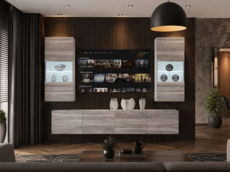 Meblościanka 200 cm TV/RTV szara antracyt grafitowa Producent IMP 7/5/W/GW1/0/0