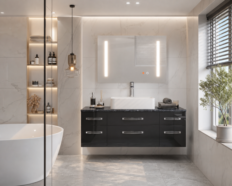 Zestaw mebli łazienkowych Euphoria EUP P 120/0/W/B/0/BK/MB