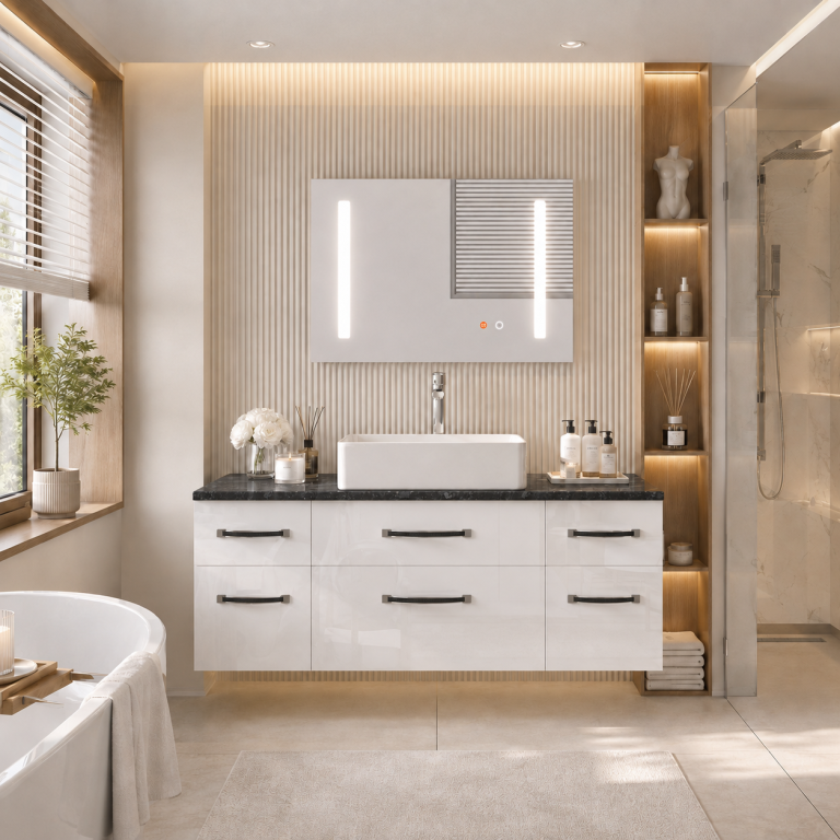 Zestaw mebli łazienkowych Euphoria EUP P 120/0/W/W/0/BK/MB