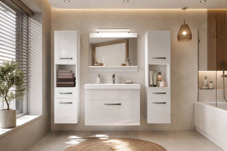 Zestaw mebli łazienkowych Glamour 100 GLA P 6/0/W/W/0/MB/PP