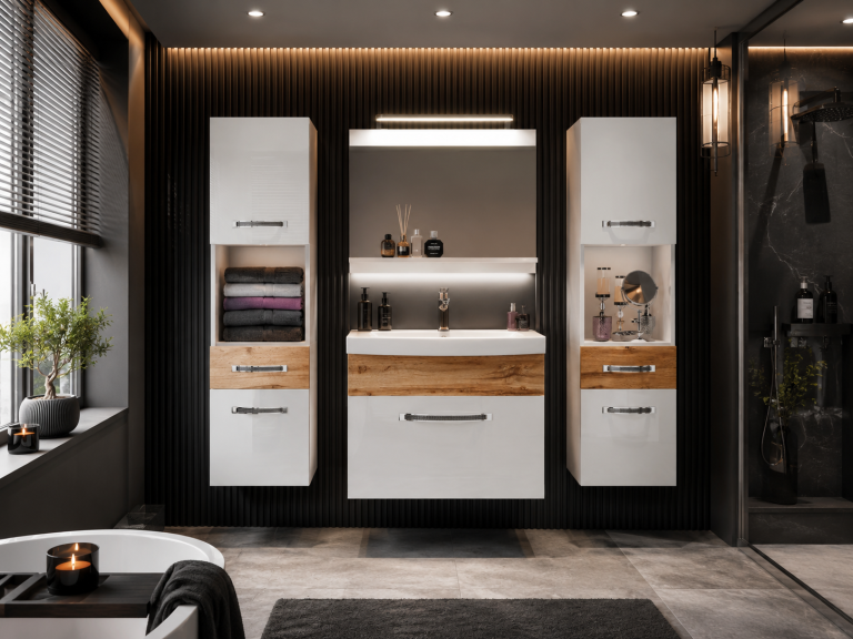 Zestaw mebli łazienkowych Glamour 112 GLA PM 6/0/W/WDW/0/MB/PP