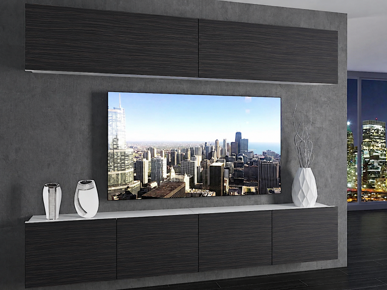 Meblościanka 200 cm TV/RTV czarna heban Producent IMP 6/5/W/HK/0/0