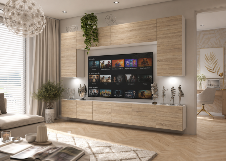 Meblościanka 300 cm TV/RTV dębowa dąb sonoma Producent IMP PRIMO 2/5/W/DS/0/0