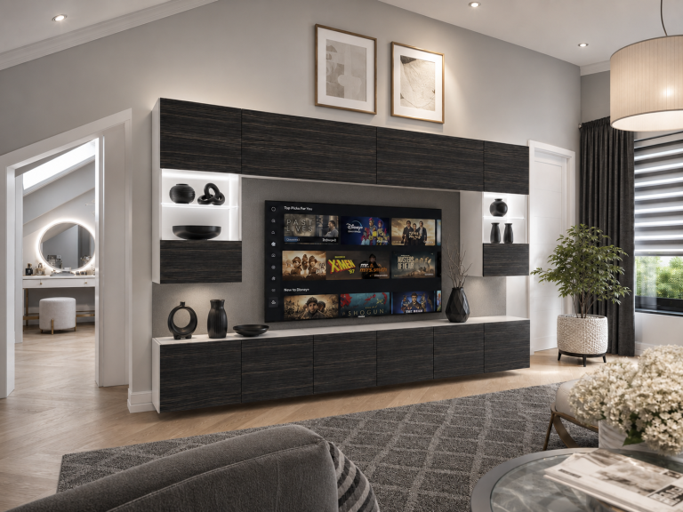 Meblościanka 300 cm TV/RTV czarna heban Producent IMP 1/5/W/HK/0/0