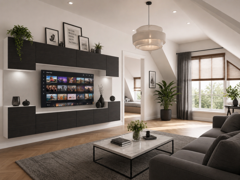 Meblościanka 300 cm TV/RTV czarna heban Producent IMP 4/5/W/HK/0/0