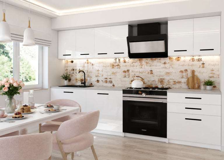 Meble kuchenne 180 cm białe połysk z blatem Producent INF SONIK2/2/WT/W/0/B1