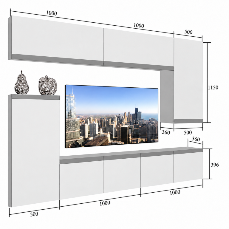 Meblościanka Prestige 250 cm TV/RTV szara połysk Producent IMP P Woody 8/5/W/S/0/0/CM