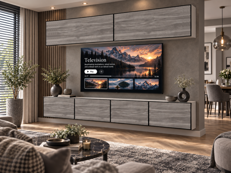 Meblościanka Linea 200 cm TV/RTV szara antracyt grafitowa Producent IMP L Brando 6/5/W/GW1/0/0