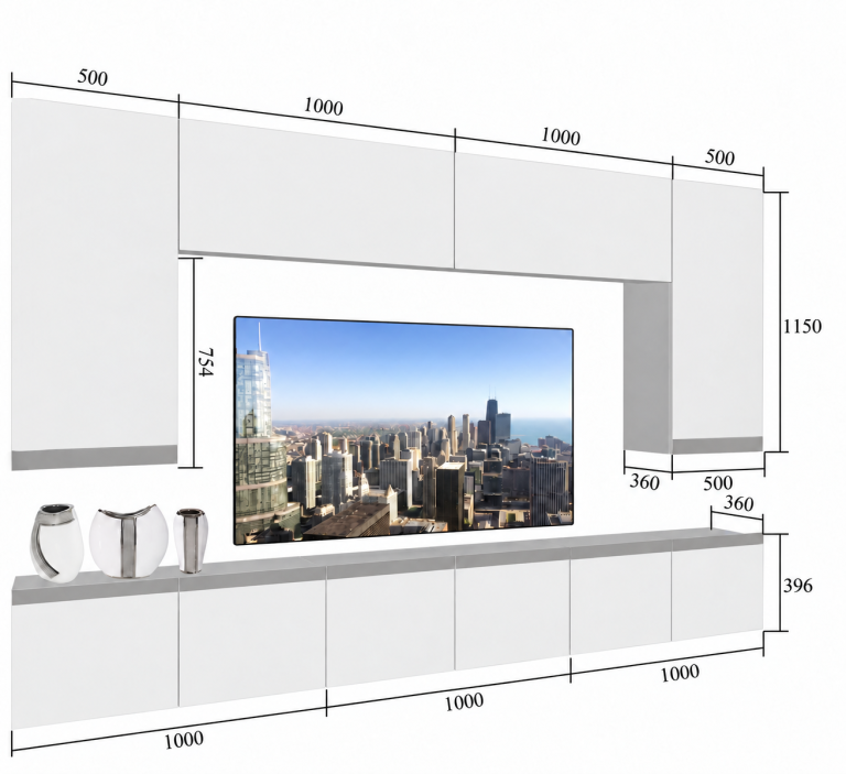 Meblościanka Prestige 300 cm TV/RTV szary antracyt grafitowy Producent IMP P Monroe 2/5/W/GW1/0/0/SL