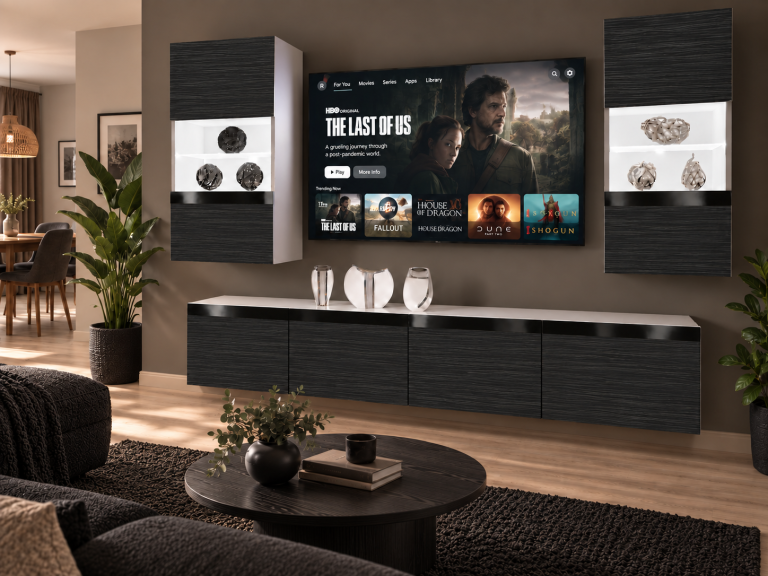 Meblościanka Prestige 200 cm TV/RTV czarna heban Producent IMP P Keanu 7/5/W/HK/0/0/CP