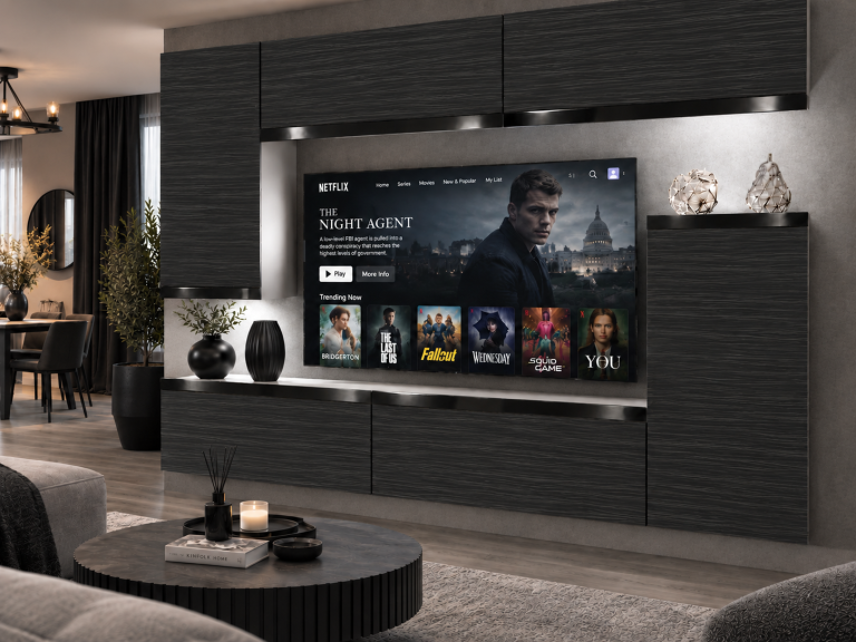 Meblościanka Prestige 250 cm TV/RTV czarna heban Producent IMP P Woody 8/5/W/HK/0/0/CP
