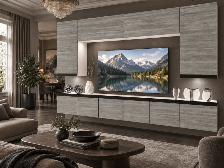 Meblościanka Prestige 300 cm TV/RTV szary antracyt grafitowy Producent IMP P Monroe 2/5/W/GW1/0/0/CM
