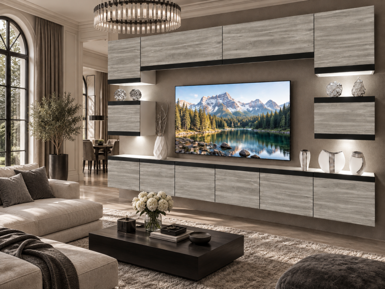 Meblościanka Prestige 300 cm TV/RTV szary antracyt grafitowy Producent IMP P Tarantino 3/5/W/GW1/0/0/CM
